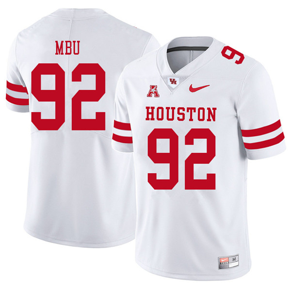 2018 Men #92 Joey Mbu Houston Cougars College Football Jerseys Sale-White - Click Image to Close
